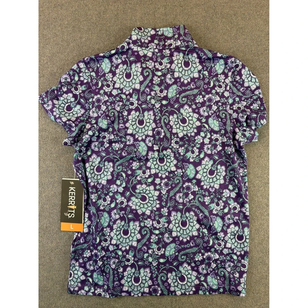 Kerrits‎ Kids Short Sleeve Shirt L Iris Lucky Paisley Ice Fil Equestrian NWT